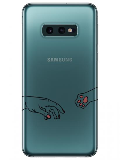 Samsung S10e Hand And Paw Şeffaf Telefon Kılıfı