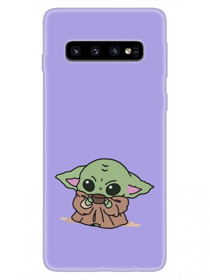 Samsung S10 Plus Baby Yoda Lila Telefon Kılıfı