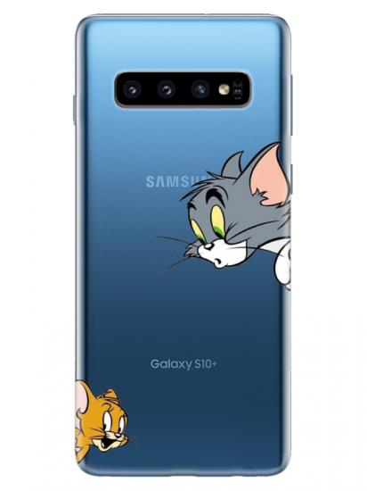 Samsung S10 Plus Tom And Jerry Şeffaf Telefon Kılıfı