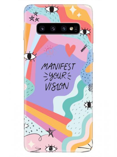 Samsung S10 Plus Manifast Your Vision Lila Telefon Kılıfı