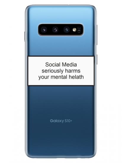 Samsung S10 Plus Social Media Şeffaf Telefon Kılıfı