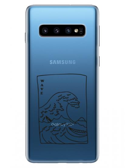 Samsung S10 Plus Kanagawa Wave Şeffaf Telefon Kılıfı