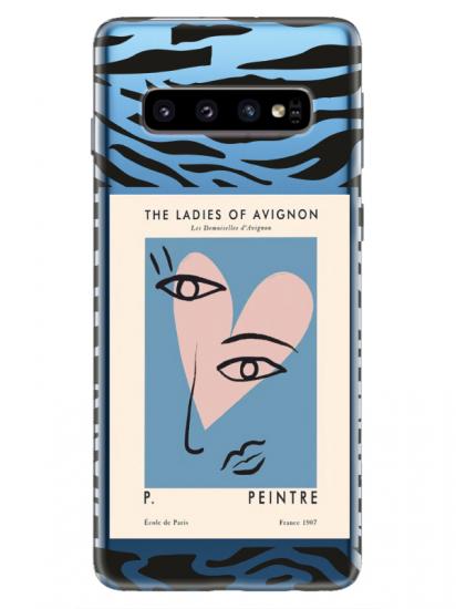 Samsung S10 Plus Zebra Picasso Şeffaf Telefon Kılıfı