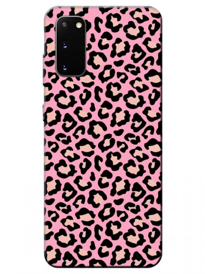 Samsung S20 Leopar Desenli Pembe Telefon Kılıfı