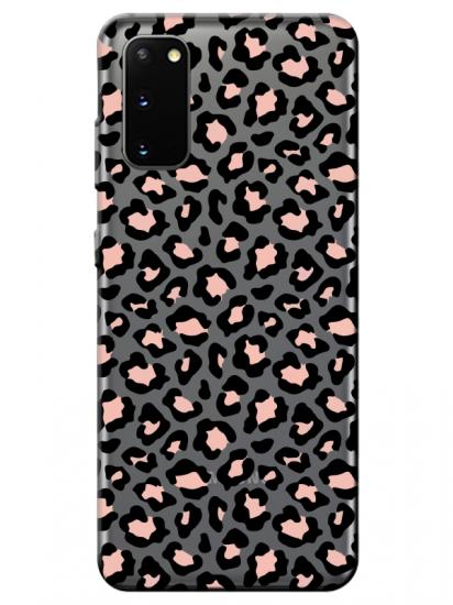 Samsung S20 Leopar Desenli Şeffaf Telefon Kılıfı