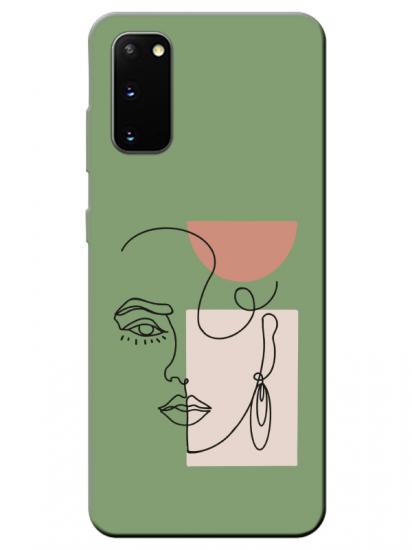 Samsung S20 Women Art Yeşil Telefon Kılıfı