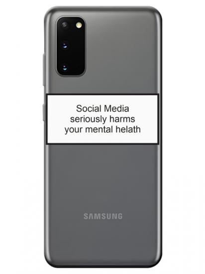 Samsung S20 Social Media Şeffaf Telefon Kılıfı