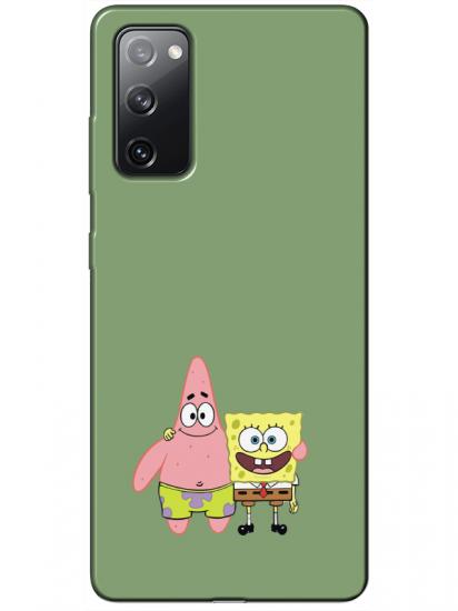 Samsung S20 FE Sünger Bob Ve Patrickstar Yeşil Telefon Kılıfı