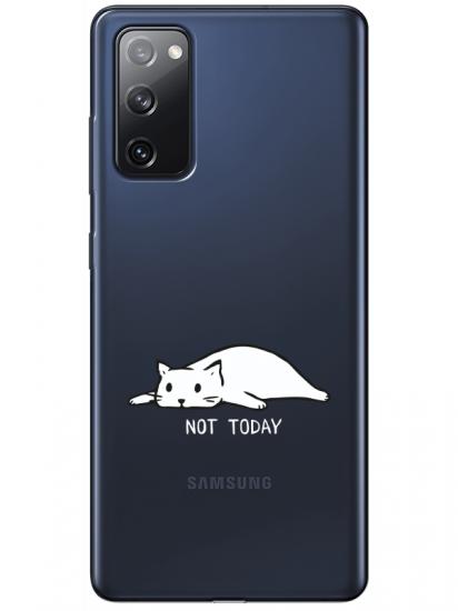 Samsung S20 FE Not Today Kedi Şeffaf Telefon Kılıfı