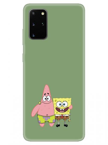 Samsung S20 Plus Sünger Bob Ve Patrickstar Yeşil Telefon Kılıfı