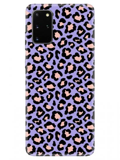 Samsung S20 Plus Leopar Desenli Lila Telefon Kılıfı