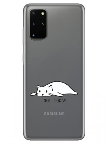 Samsung S20 Plus Not Today Kedi Şeffaf Telefon Kılıfı