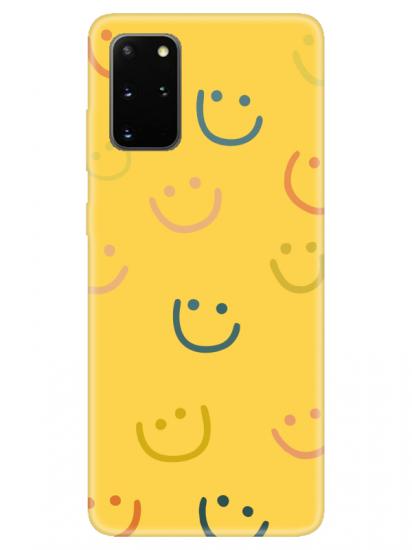 Samsung S20 Plus Emoji Gülen Yüz Sarı Telefon Kılıfı