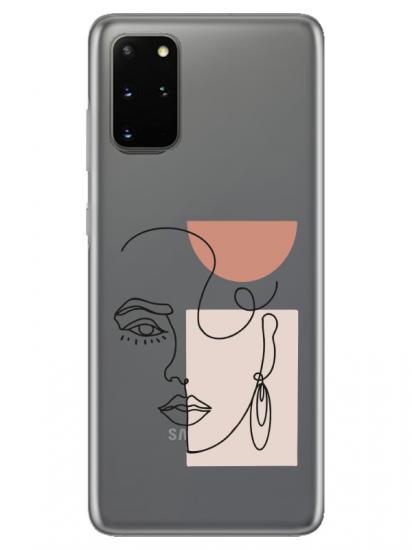 Samsung S20 Plus Women Art Şeffaf Telefon Kılıfı