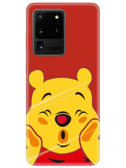 Samsung S20 Ultra Winnie The Pooh Kırmızı Telefon Kılıfı