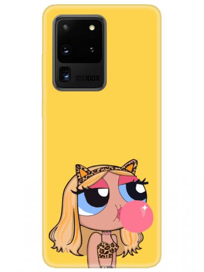 Samsung S20 Ultra Powerpuff Girls Sarı Telefon Kılıfı