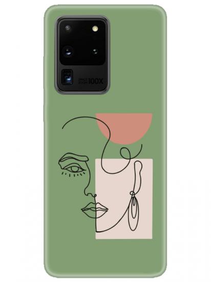 Samsung S20 Ultra Women Art Yeşil Telefon Kılıfı