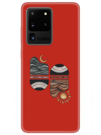 Samsung S20 Ultra Sunset Wave Kırmızı Telefon Kılıfı