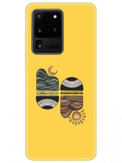 Samsung S20 Ultra Sunset Wave Sarı Telefon Kılıfı