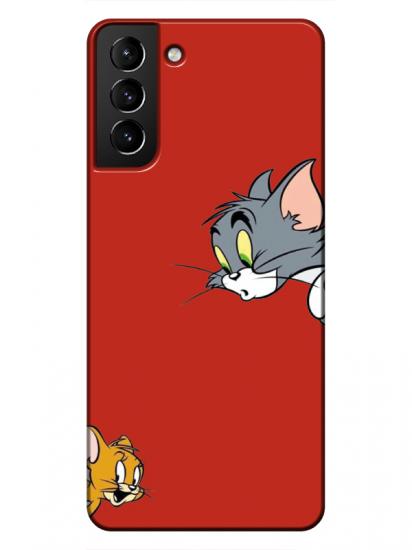 Samsung S21 Tom And Jerry Kırmızı Telefon Kılıfı