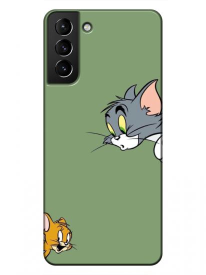 Samsung S21 Tom And Jerry Yeşil Telefon Kılıfı