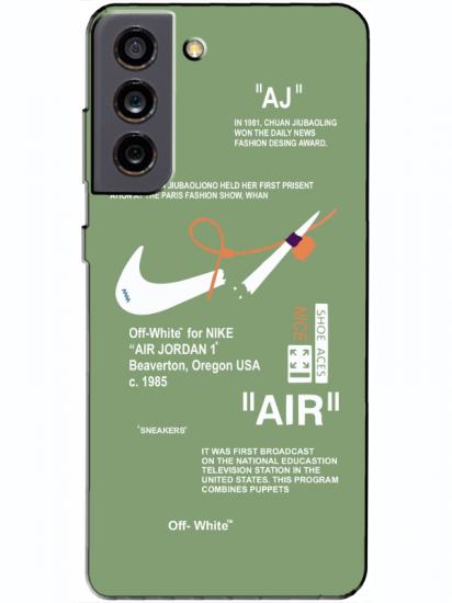 Samsung S21 FE Nike Air Yeşil Telefon Kılıfı