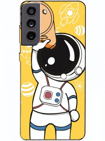 Samsung S21 FE Astronot Sarı Telefon Kılıfı