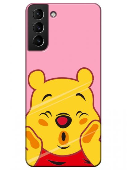 Samsung S21 Plus Winnie The Pooh Pembe Telefon Kılıfı