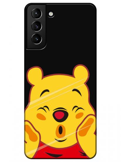 Samsung S21 Plus Winnie The Pooh Siyah Telefon Kılıfı