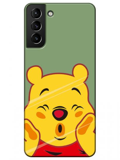 Samsung S21 Plus Winnie The Pooh Yeşil Telefon Kılıfı