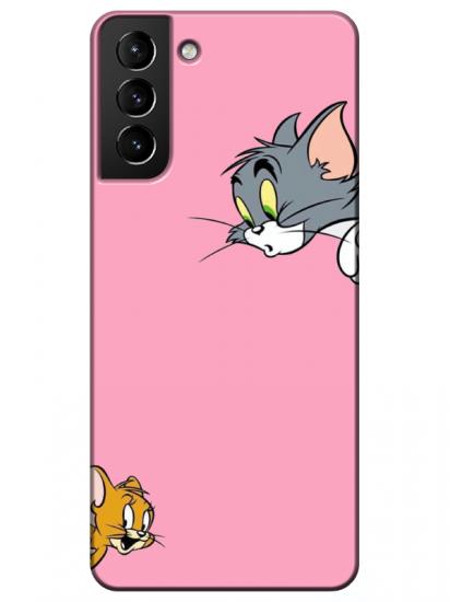 Samsung S21 Plus Tom And Jerry Pembe Telefon Kılıfı