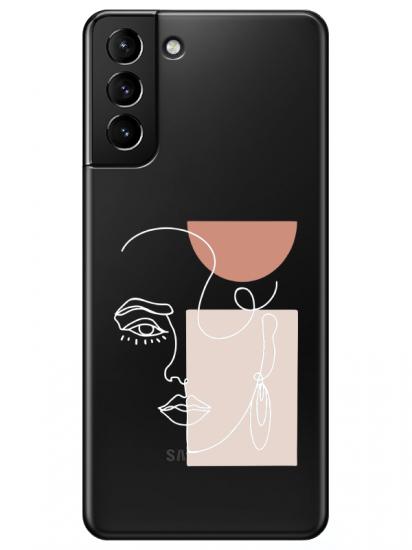 Samsung S21 Plus Women Art Şeffaf Telefon Kılıfı