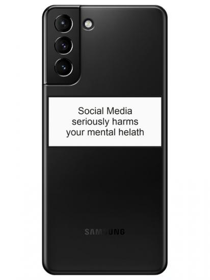 Samsung S21 Plus Social Media Şeffaf Telefon Kılıfı