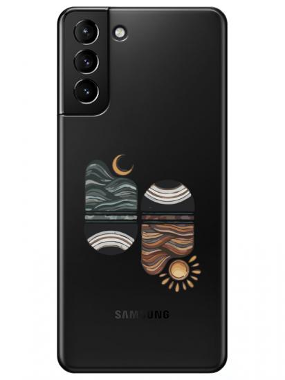 Samsung S21 Plus Sunset Wave Şeffaf Telefon Kılıfı