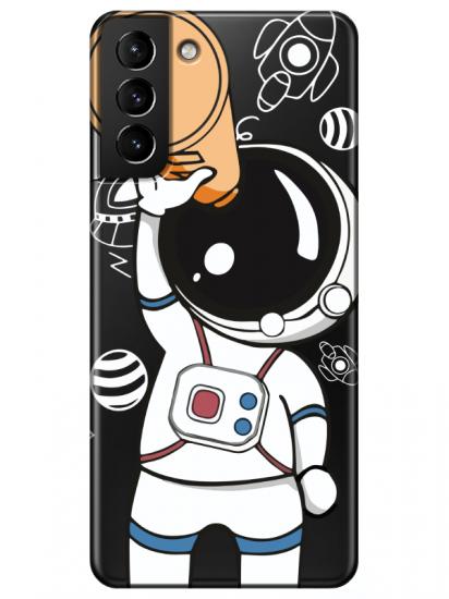 Samsung S21 Plus Astronot Şeffaf Telefon Kılıfı