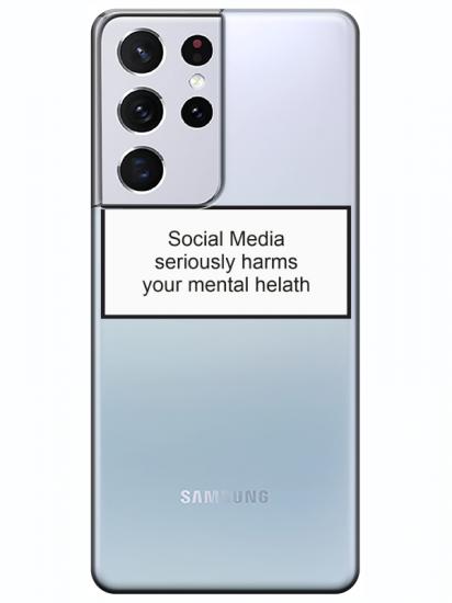 Samsung S21 Ultra Social Media Şeffaf Telefon Kılıfı