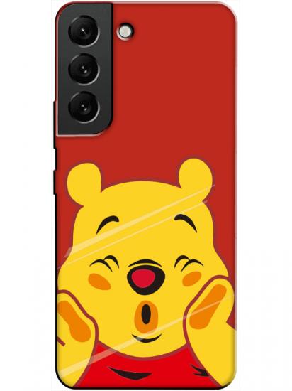 Samsung S22 Winnie The Pooh Kırmızı Telefon Kılıfı