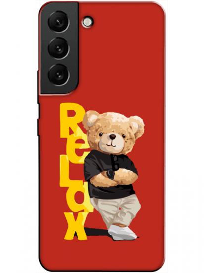 Samsung S22 Teddy Bear Relax Kırmızı Telefon Kılıfı