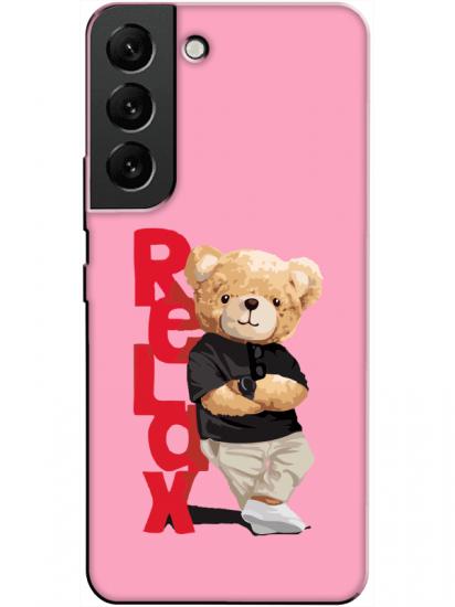 Samsung S22 Teddy Bear Relax Pembe Telefon Kılıfı