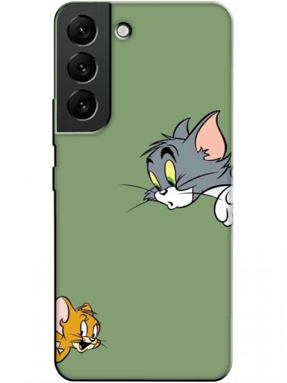 Samsung S22 Tom And Jerry Yeşil Telefon Kılıfı