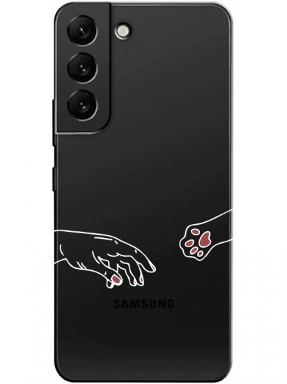 Samsung S22 Plus Hand And Paw Şeffaf Telefon Kılıfı