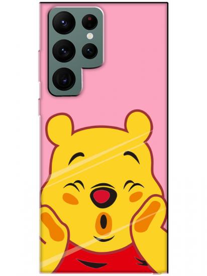 Samsung S22 Ultra Winnie The Pooh Pembe Telefon Kılıfı