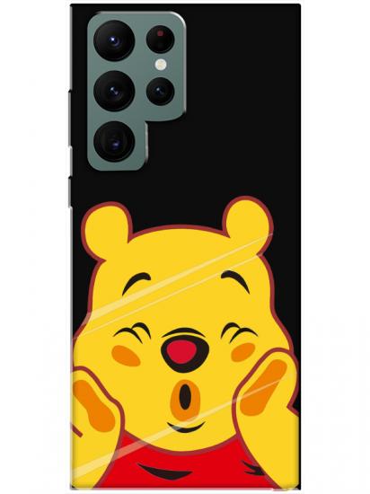 Samsung S22 Ultra Winnie The Pooh Siyah Telefon Kılıfı