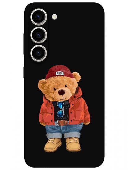 Samsung S23 Teddy Bear Siyah Telefon Kılıfı