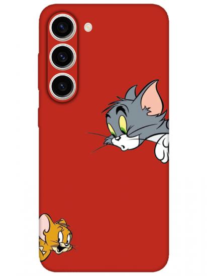 Samsung S23 Tom And Jerry Kırmızı Telefon Kılıfı