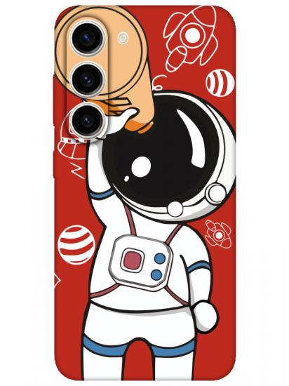 Samsung S23 Astronot Kırmızı Telefon Kılıfı