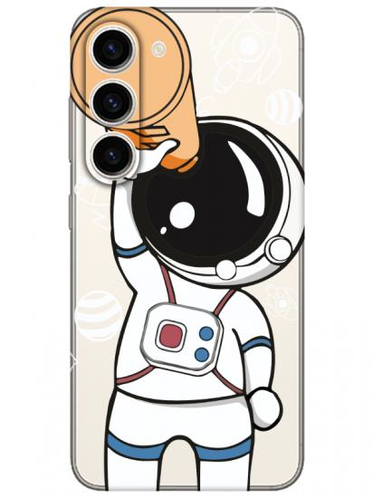 Samsung S23 Astronot Şeffaf Telefon Kılıfı