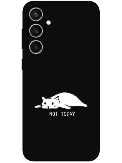 Samsung S23 FE Not Today Kedi Siyah Telefon Kılıfı