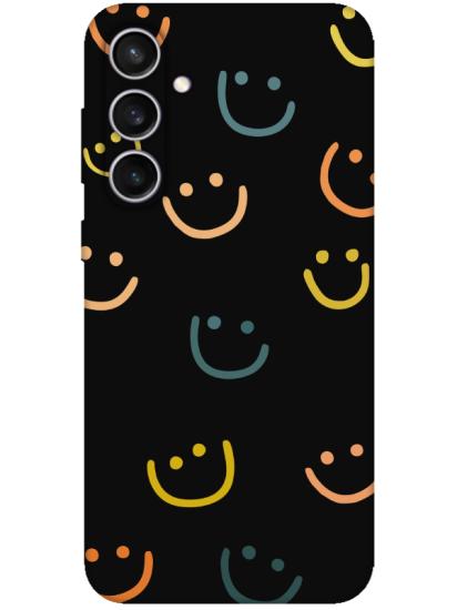 Samsung S23 FE Emoji Gülen Yüz Siyah Telefon Kılıfı