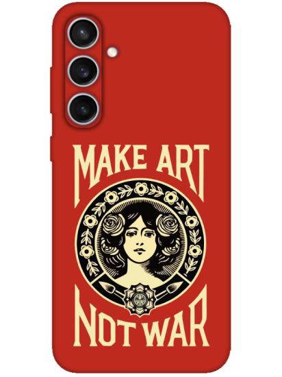 Samsung S23 FE Make Art Not War Kırmızı Telefon Kılıfı